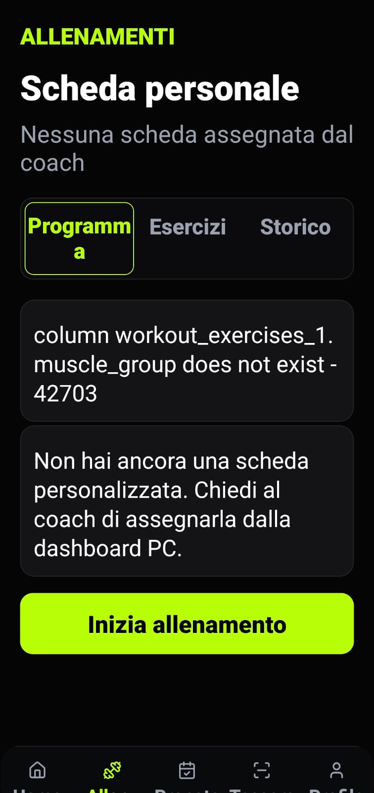 Allenamenti app