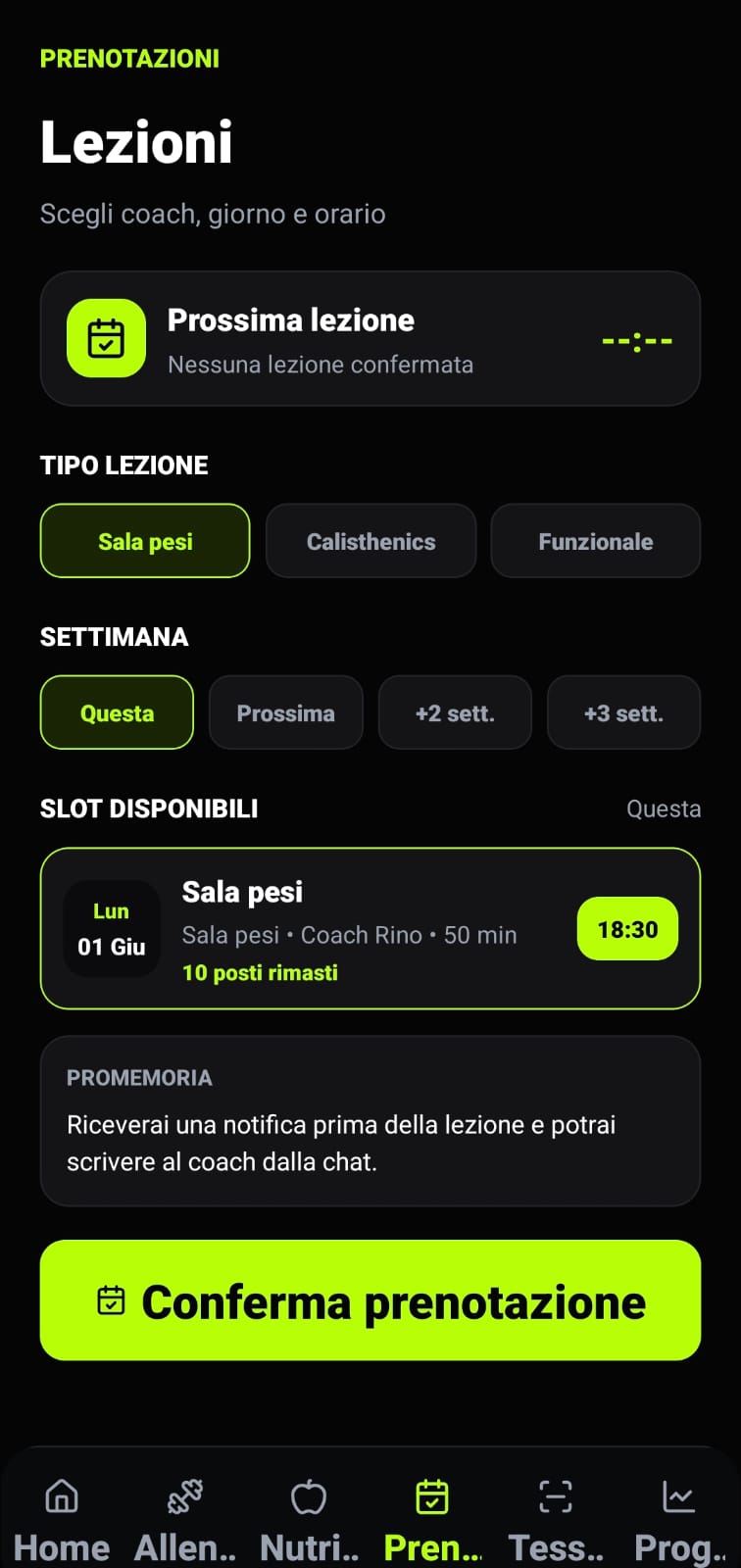 Prenotazioni app